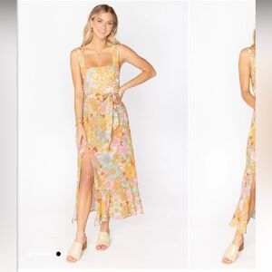 Show Me Your Mumu Claire Midi Dress in Color: Groovy Blooms